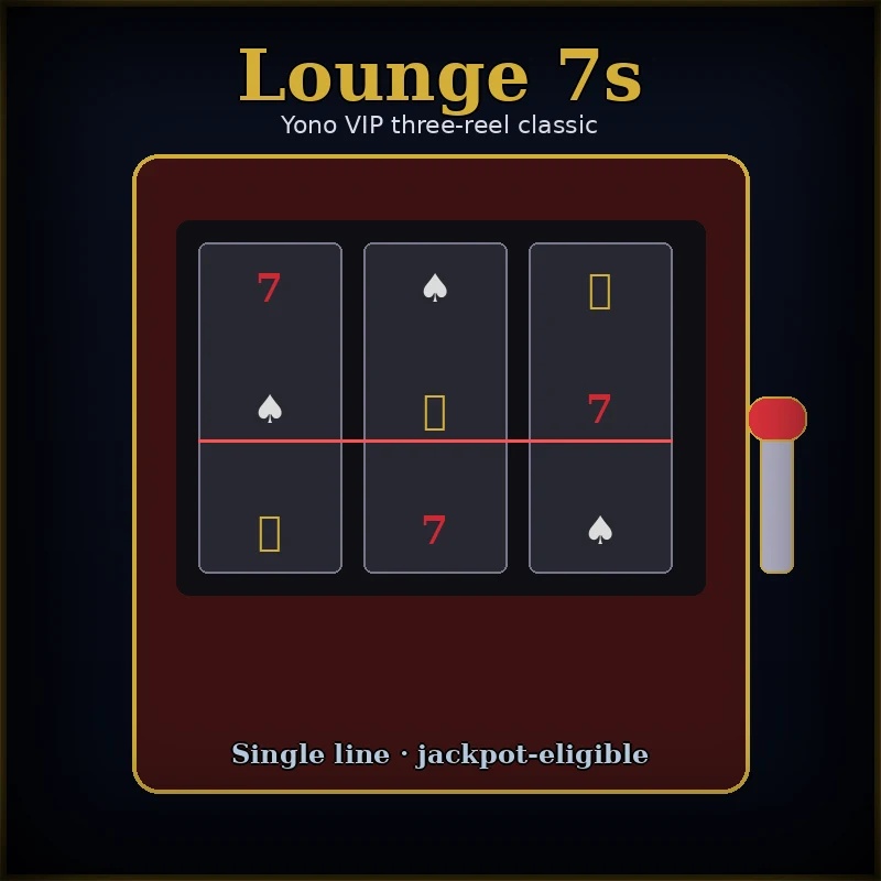 Yono VIP Lounge 7s slot machine with cherries and sevens